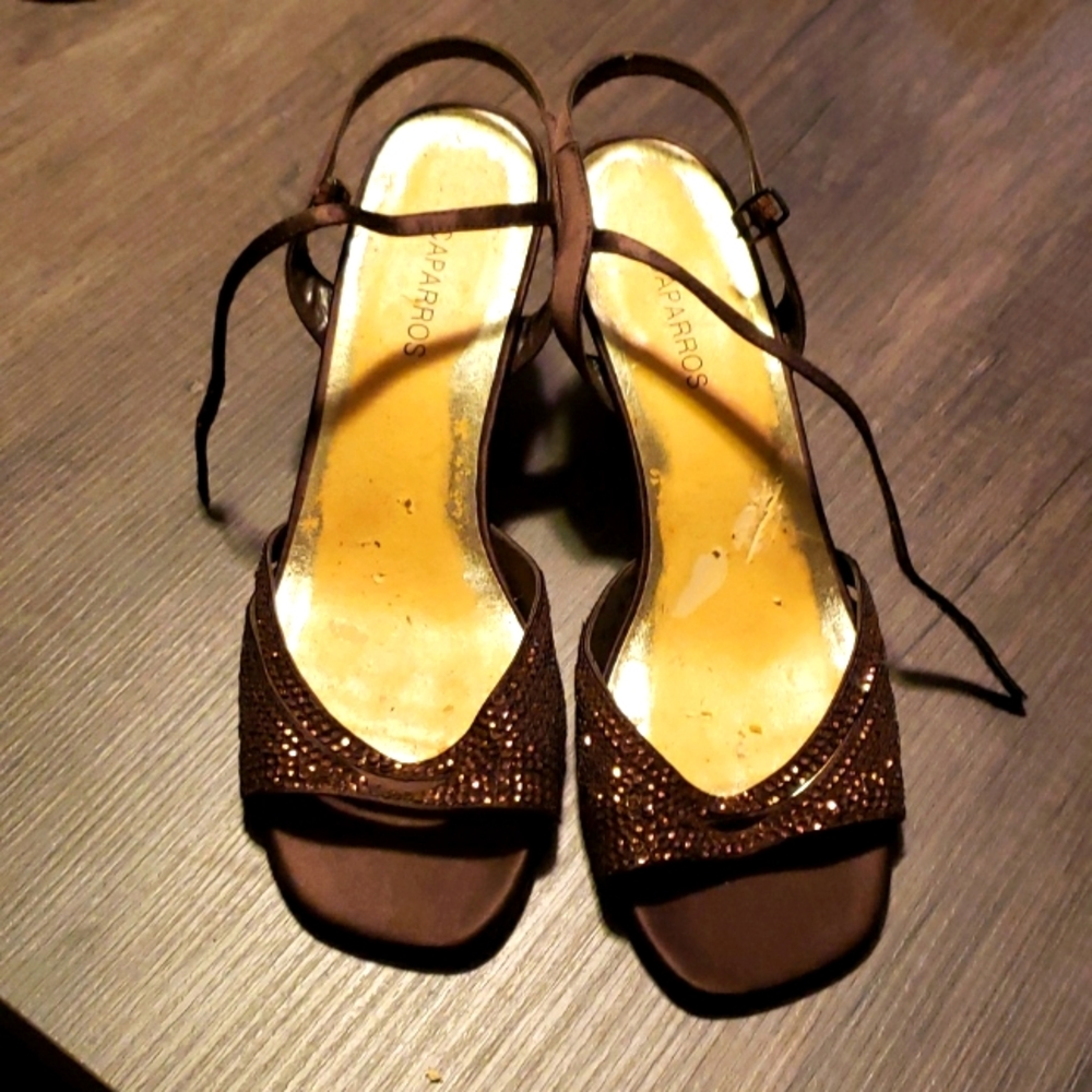 Caparros chocolate brown dress sandal heels 7.5